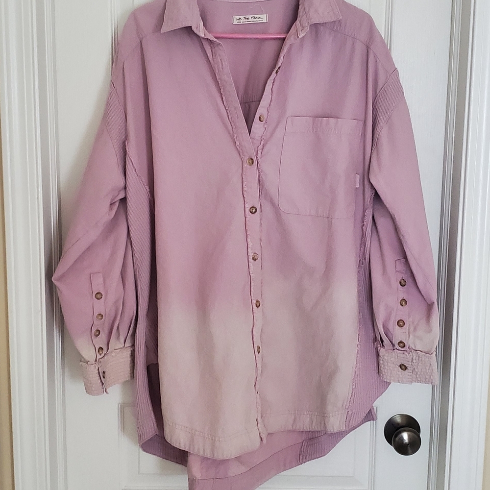 We The Free Pink Button Down Shirt